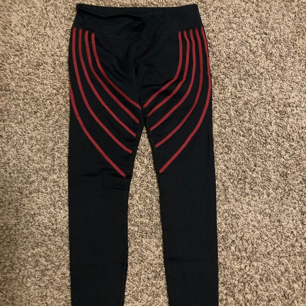 VIMMIA Strivei Black Leggings Red Piping Design Estimated Size Small Full Length